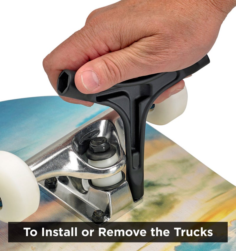 RADECKAL All in One Skate Tool, T Tool, Y Tool for Skateboards, Longboards, Mini Skateboards, and Cruisers (Silver) - Image 5